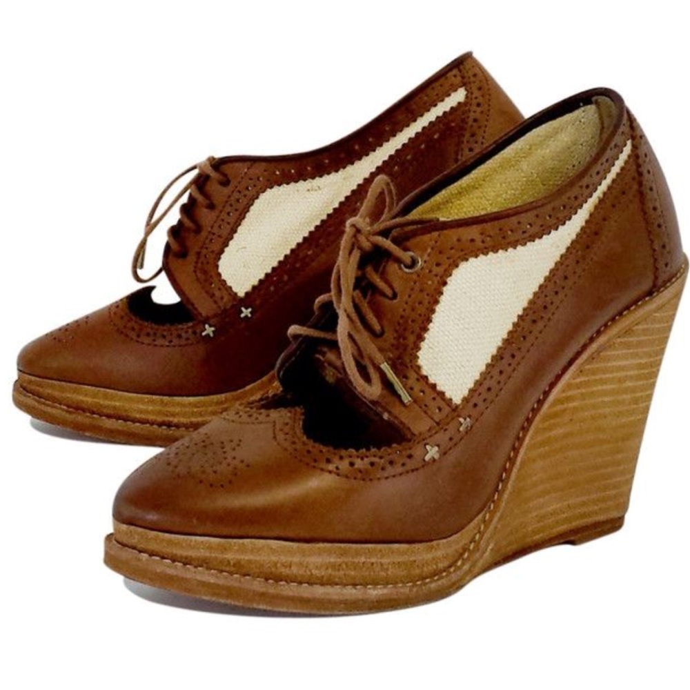 Rag & Bone brown oxford style wedges 38